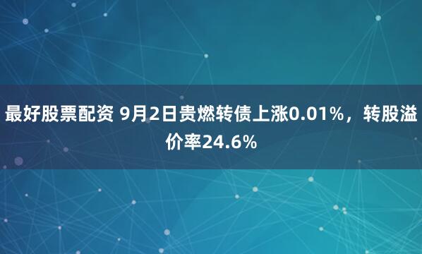 最好股票配资 9月2日贵燃转债上涨0.01%,转股溢价率24.6%
